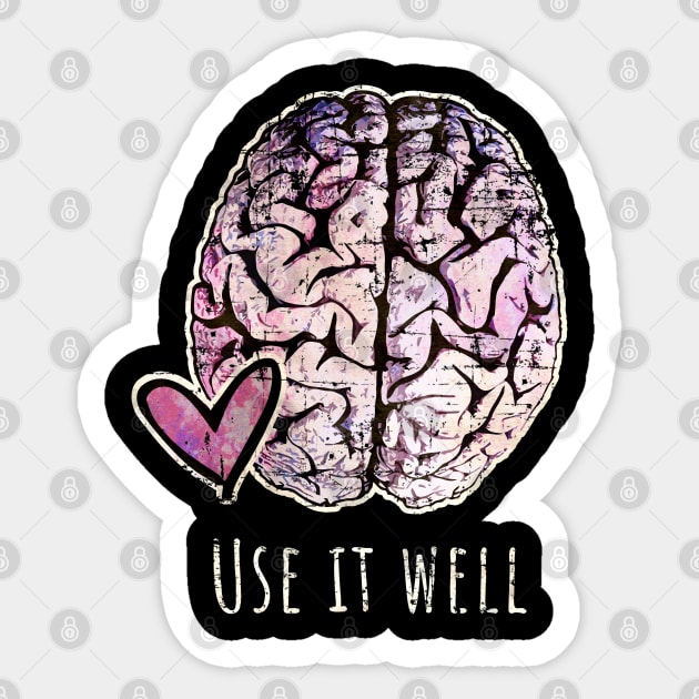 Color human brain watercolor use it well Sticker by Collagedream